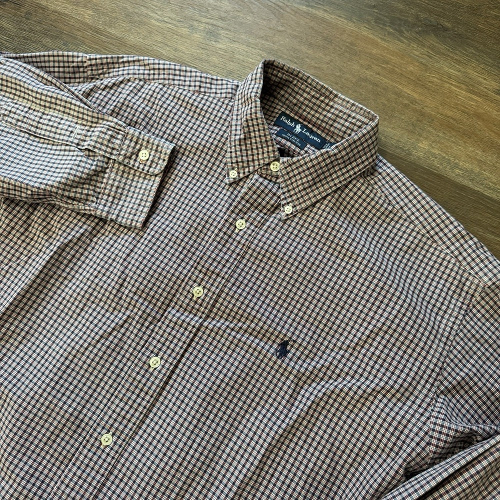 Ralph Lauren Blake Button Down Men's Multicolor Plaid Sz L 100% Cotton Preppy